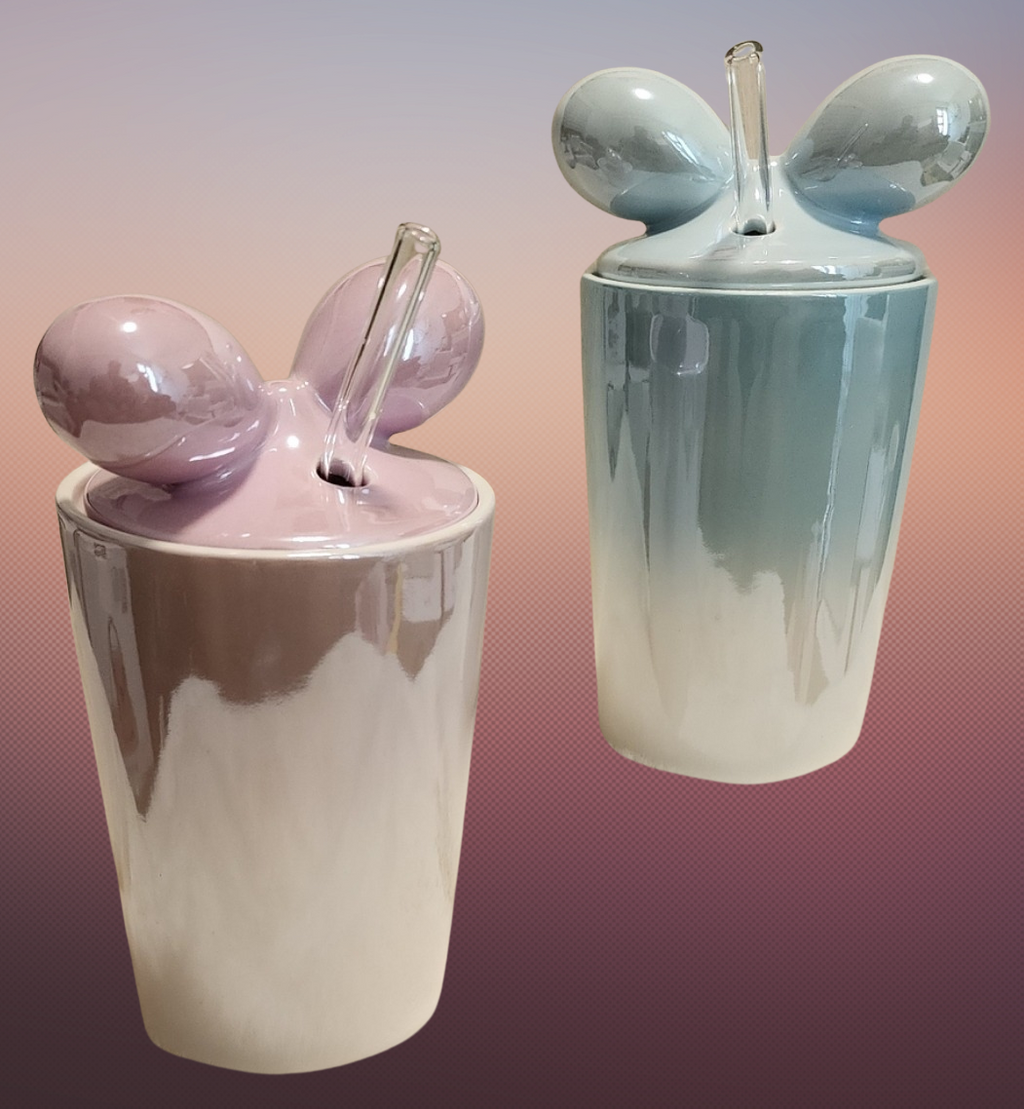 Taza Esencia Celeste | Cerámica Perlada con Lazo – Una Tacita Linda