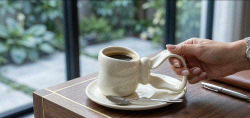 Taza Borgoña Signature | Cerámica con Asa Lazo – Una Tacita Linda